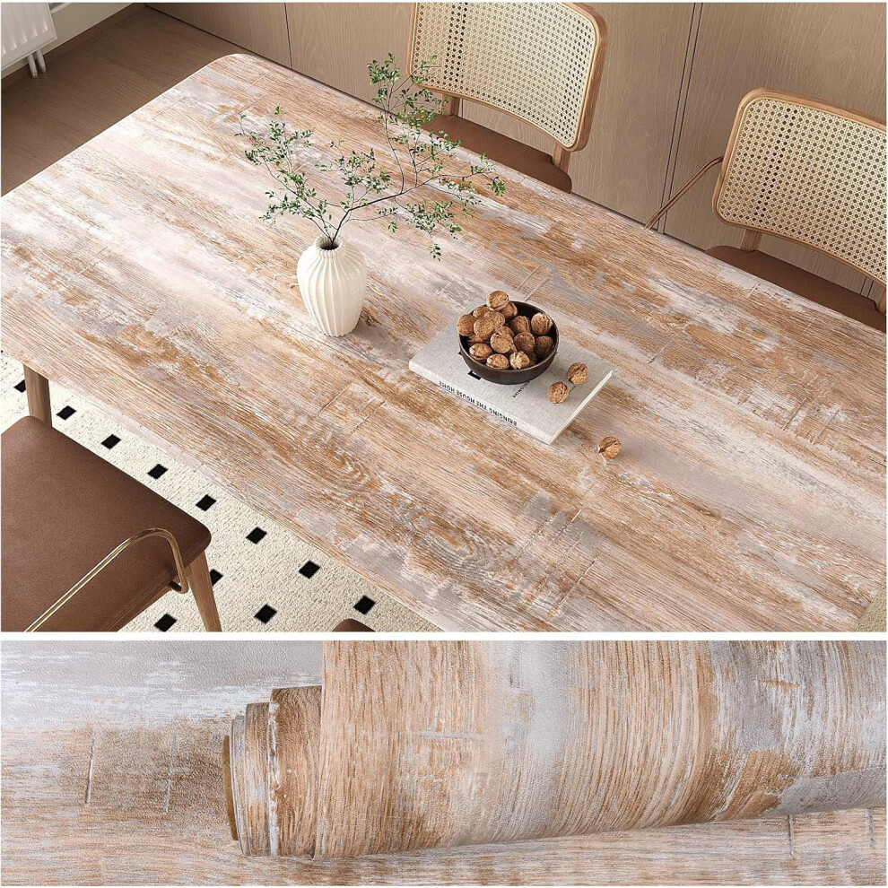 Self-Adhesive Wallpaper Furniture Wrap Wood Brown Gray Waterproof 40X300cm Â Self Adhesive Furniture Wallpaper, Waterproof Vinyl Film 5902362843804