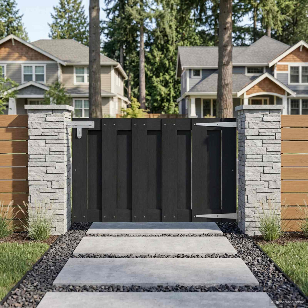 Vidaxl Garden Gate 100 X 60 Cm Wpc And Aluminium Black