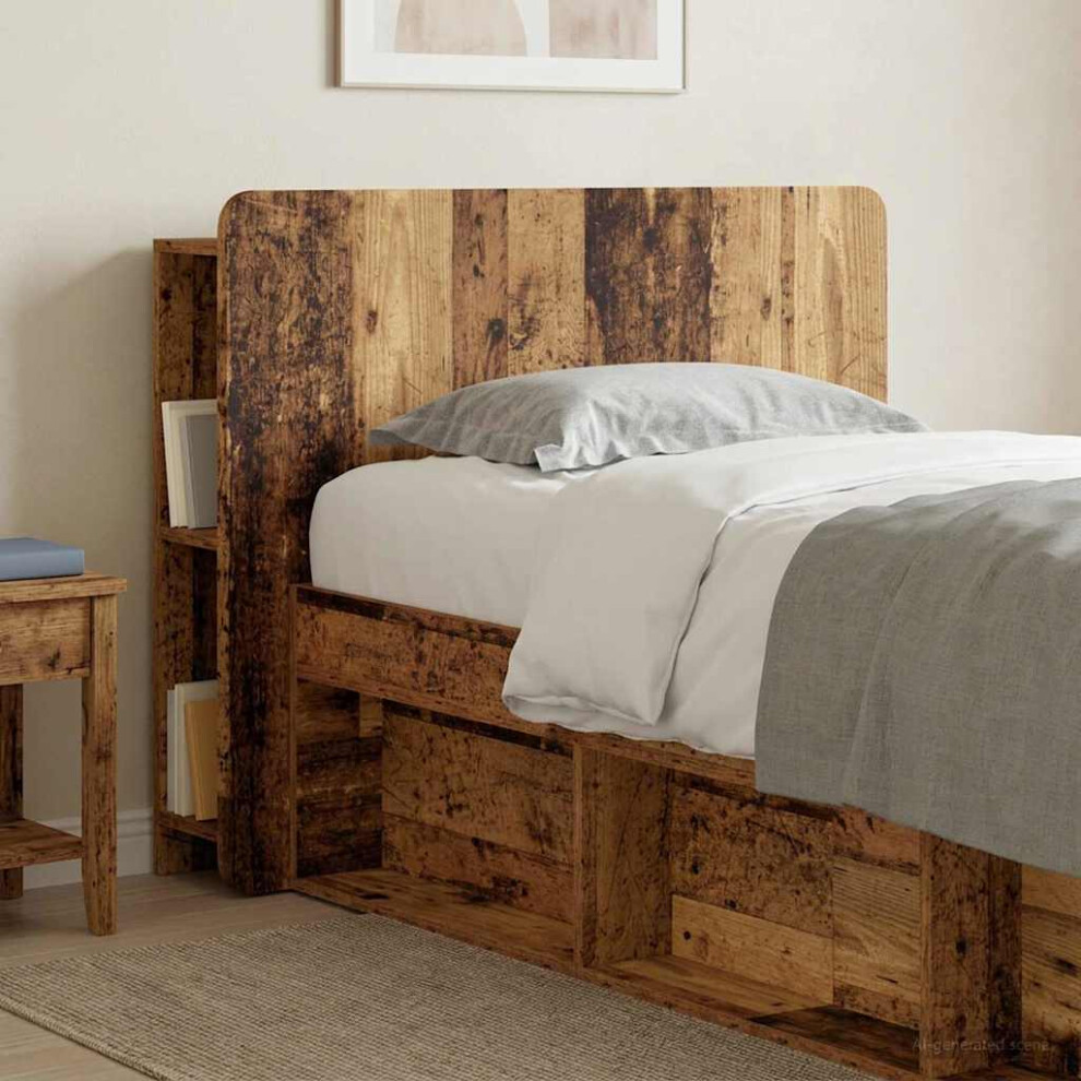 Vidaxl Headboard Cabinet With Storage Old Wood Engineered Wood
