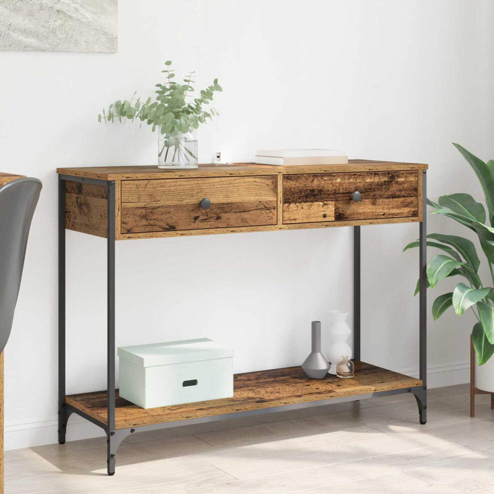 Vidaxl Console Table Old Wood 100 X 34.5 X 75 Cm Engineered Wood
