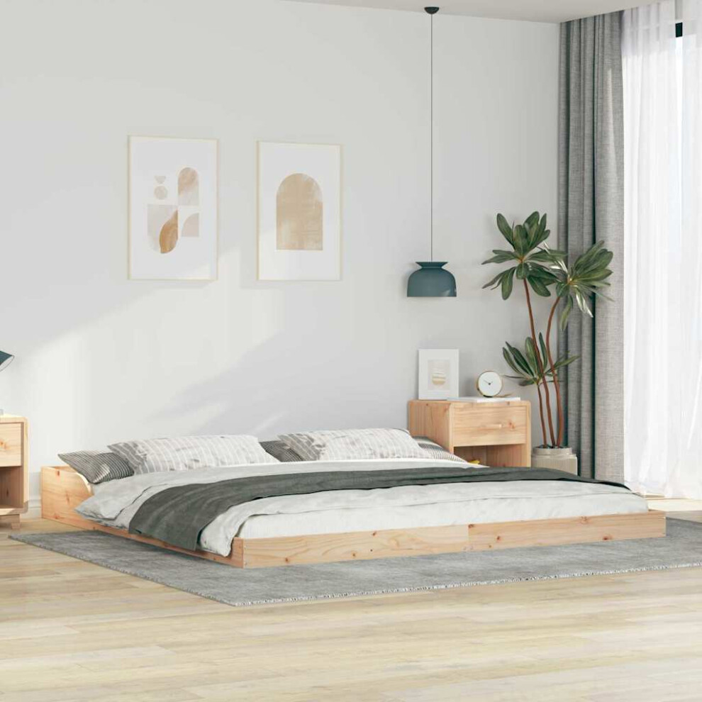 Vidaxl Bed Frame 200 X 210 Cm Solid Pine Wood Brown