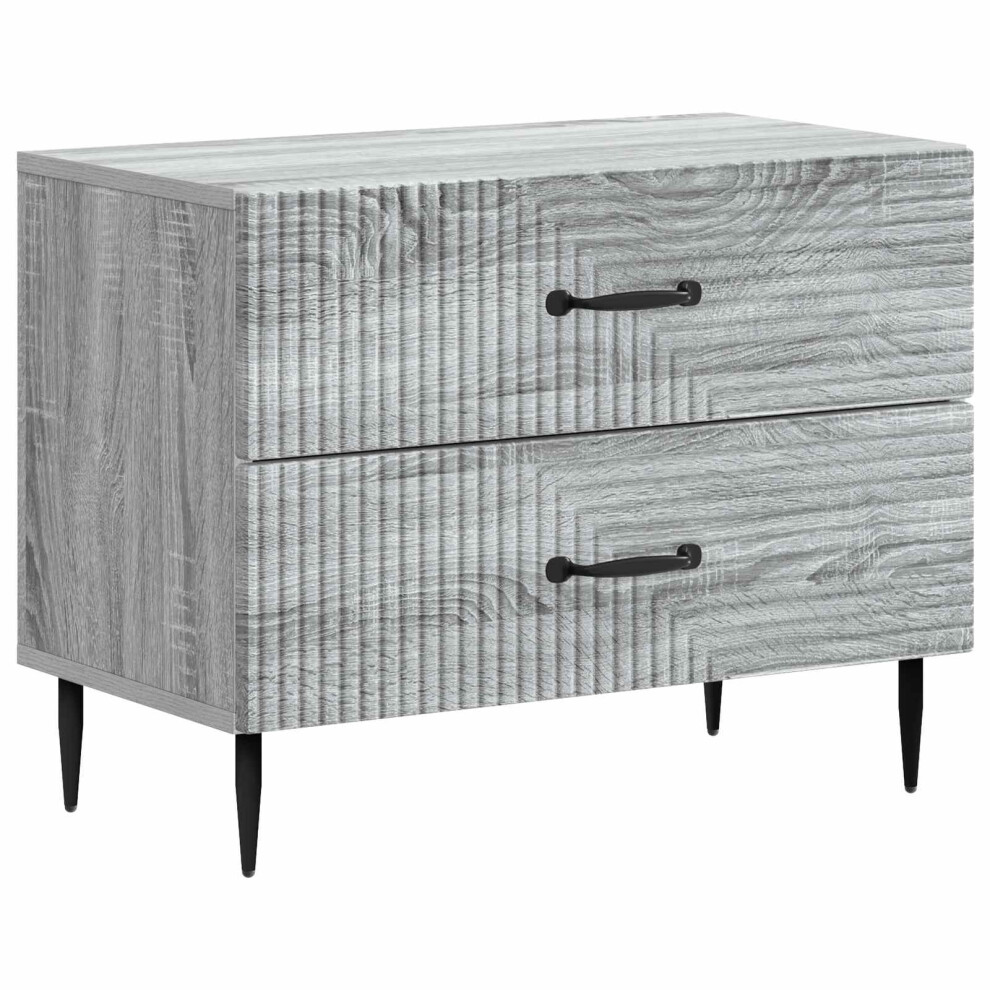 Vidaxl Bedside Cabinet Sonoma 62 X 34.5 X 47.5 Cm Engineered Wood Grey