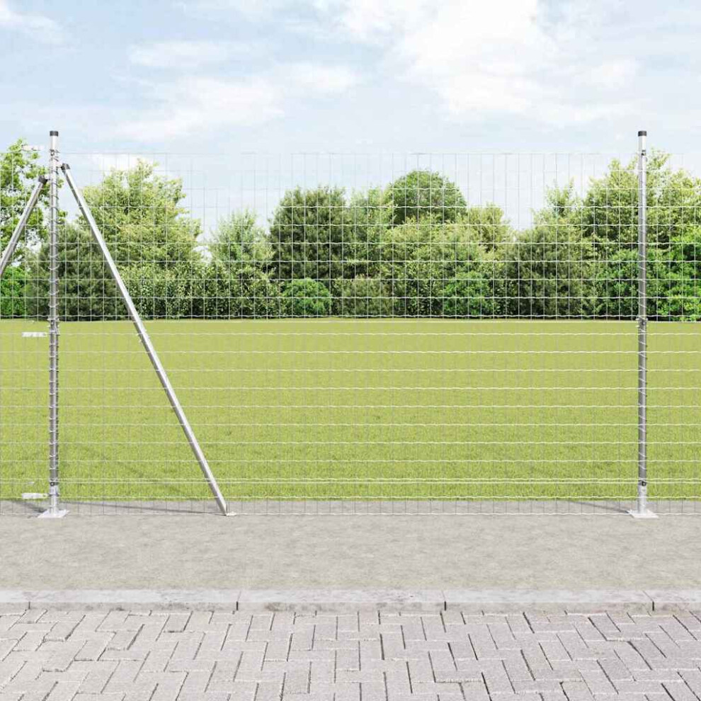 Vidaxl Welded Wire Fence With Concrete Base 10 X 1.6 M (W X H)