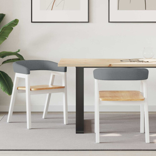 VidaXL vidaXL Dining Chairs 2 pcs White 54 x 57 x 73 cm Solid Rubber Wood