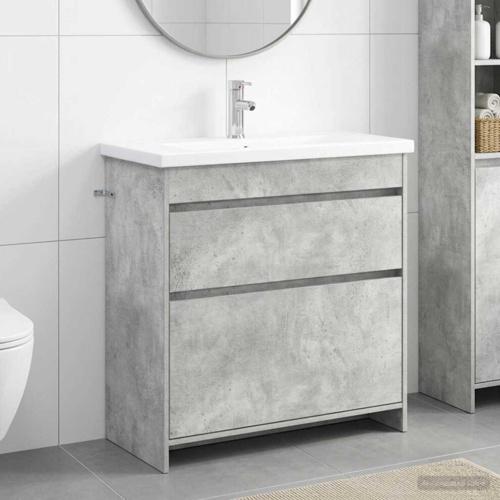 Vidaxl Bathroom Furniture Set Concrete Grey 81 X 40 X 84.5 Cm