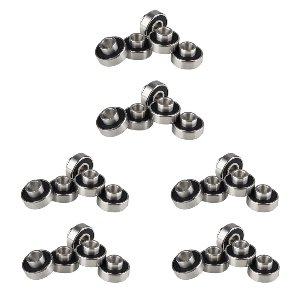 30Pcs 608-2Rs Longboard Integrated Bearing Skateboard Wheel Bearing Inline Roller Skate Bearing 8X22x12.6mm,Black 6033073663654