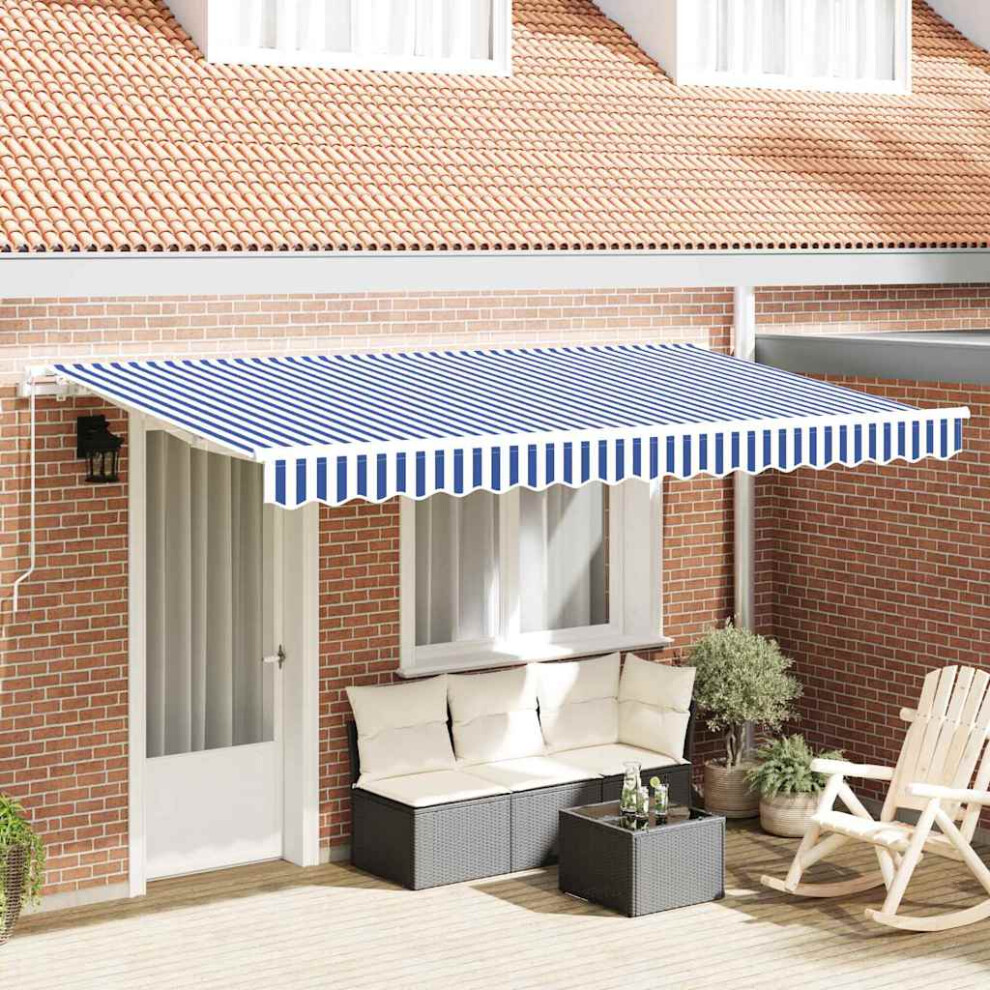 Vidaxl Retractable Awning 400 X 200 Cm Fabric Blue