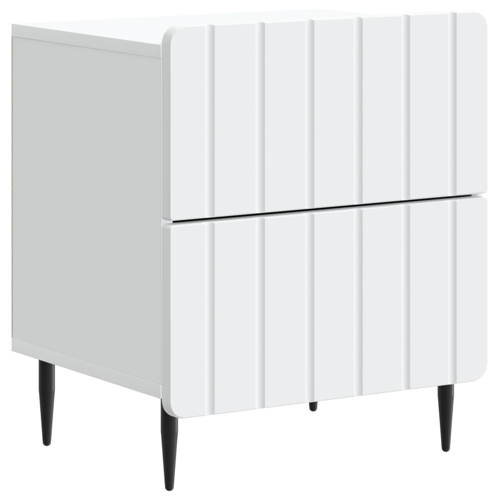 Vidaxl Bedside Cabinet 43 X 34.5 X 49.5 Cm Engineered Wood White