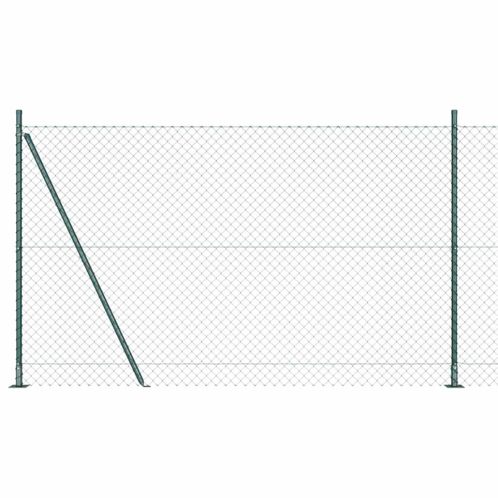 Vidaxl Welded Wire Fence With Concrete Base 10 X 1.4 M Green Mesh