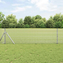 vidaXL Geschweißter Drahtzaun, bodenverankert 10 x 0,6 m Silber Netz