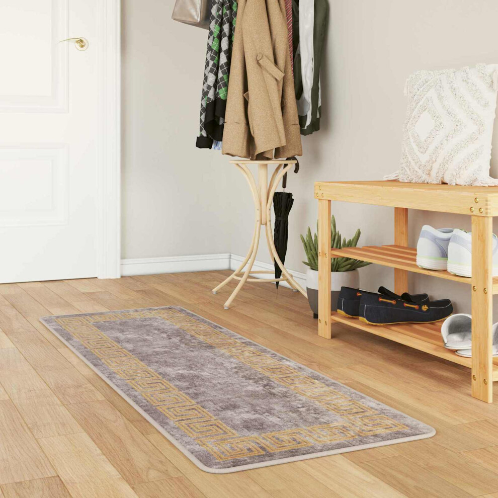 Vidaxl Rug Runner Marsa 50 X 150 Cm Polyester And Pvc Grey