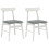 VidaXL vidaXL Dining Chair 2 pcs White and Grey Solid Rubber Wood 2