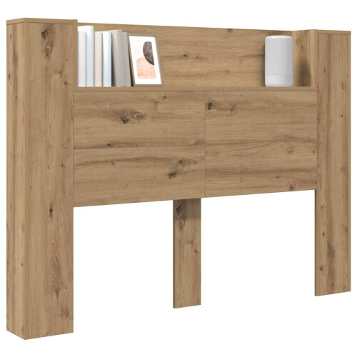 VidaXL vidaXL Storage Headboard with LED Artisan Oak Engineered Wood 2