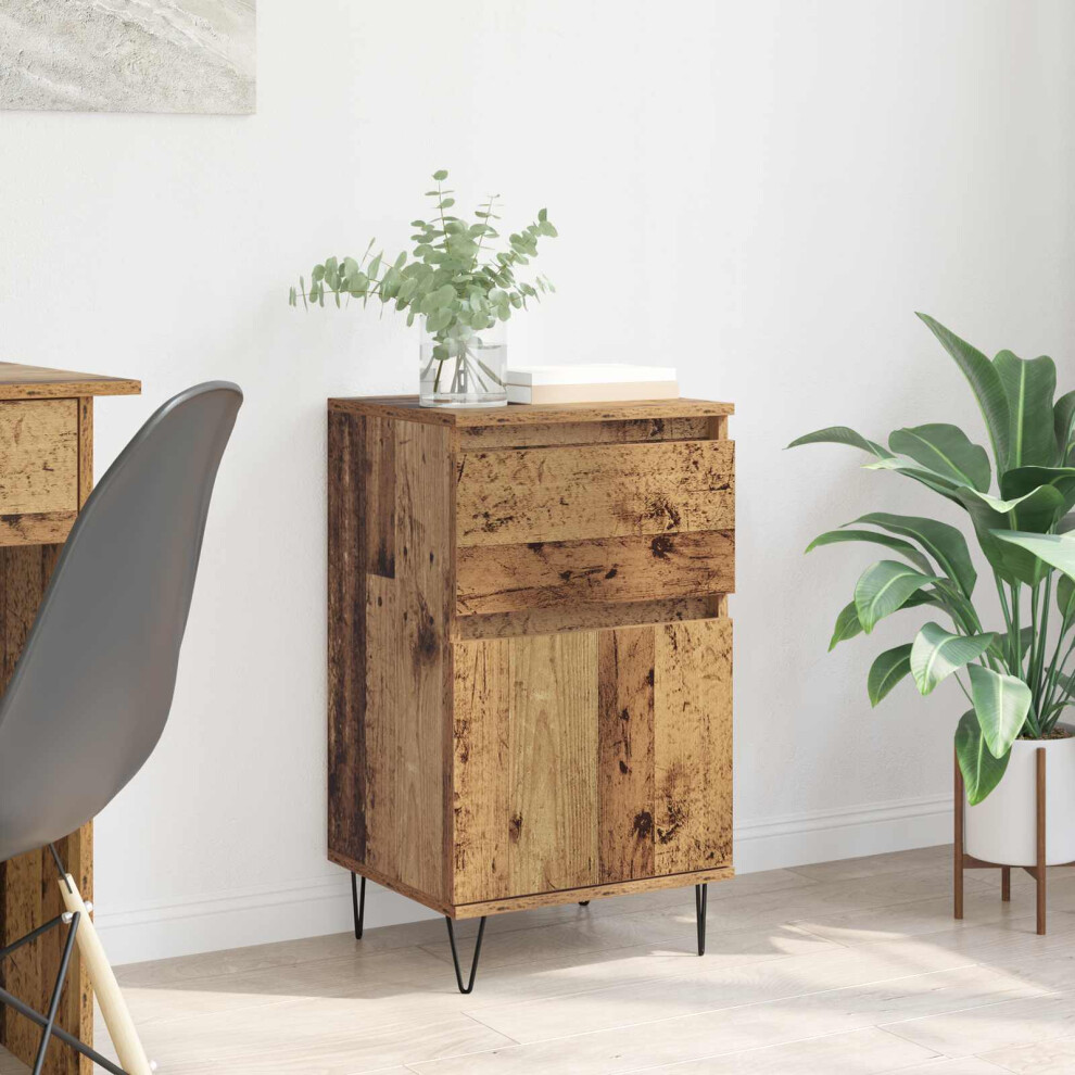 Vidaxl Sideboard With Drawer Old Wood 35 X 40 X 70 Cm Engineered Wood