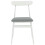 VidaXL vidaXL Dining Chair 2 pcs White and Grey Solid Rubber Wood 3