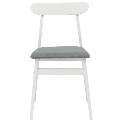 VidaXL vidaXL Dining Chair 2 pcs White and Grey Solid Rubber Wood 2