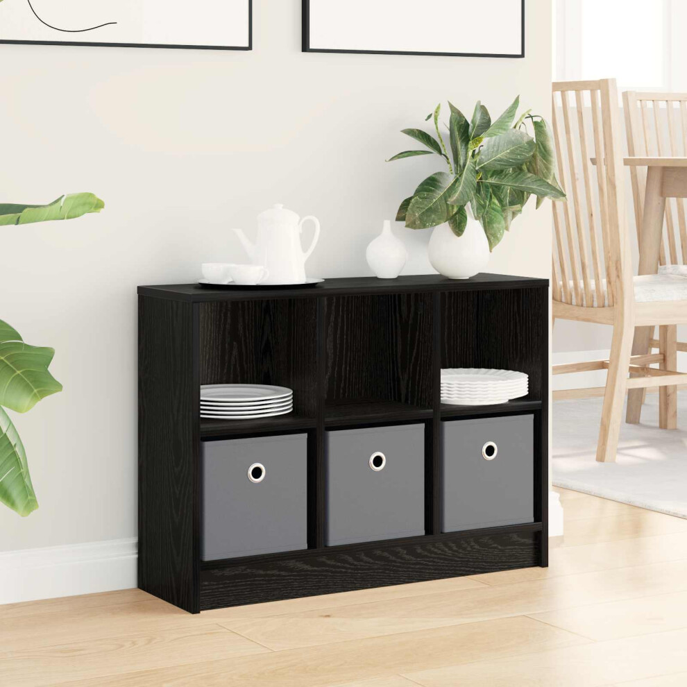 Vidaxl Sideboard With Drawer Oak 73.5 X 22.5 X 53.5 Cm Black