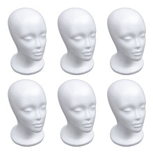 6X Female Foam Mannequin Model Hat Wig Display Stand Rack White