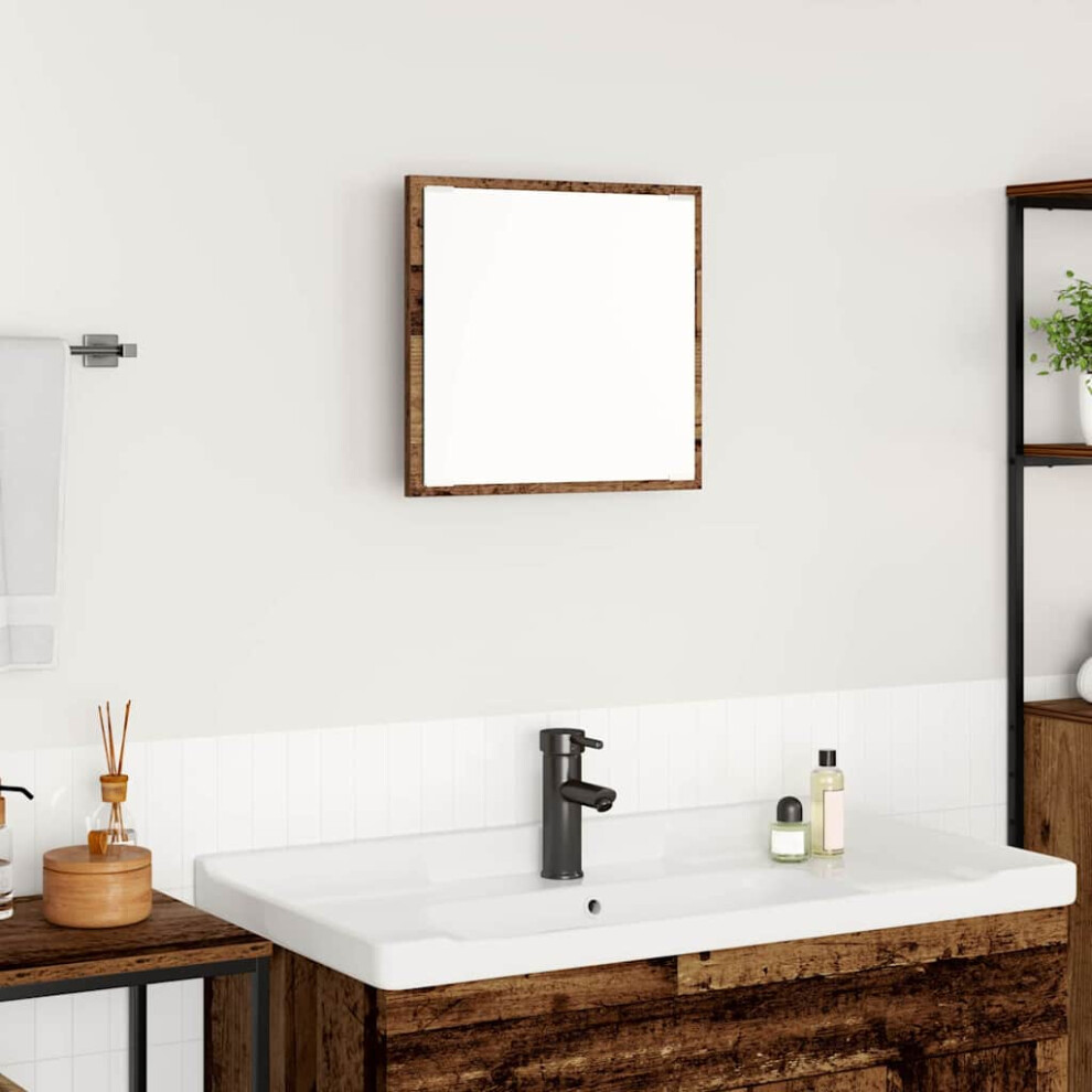 Vidaxl Led Bathroom Mirror Old Wood 40 X 37 X 8.5 Cm Engineered Wood