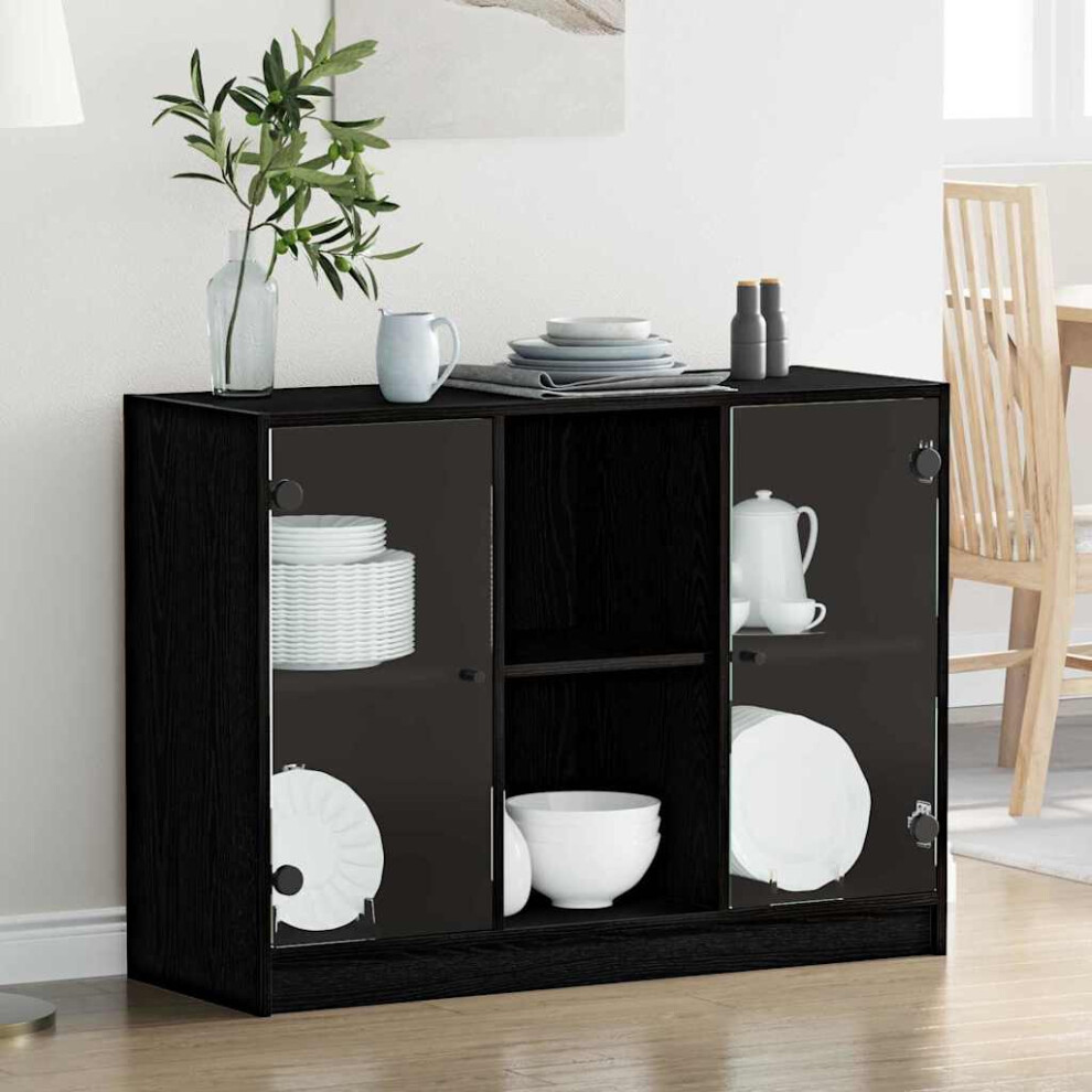 Vidaxl Sideboard Black Oak 100 X 37 X 75.5 Cm