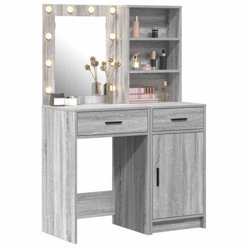 VidaXL vidaXL Dressing Table Set with Shelf 2 pcs Grey Sonoma Engineered Wood 2