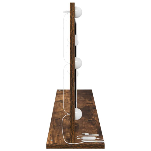 VidaXL vidaXL Vanity Mirror Rectangular Smoked Oak 100 x 45 x 18 cm 2