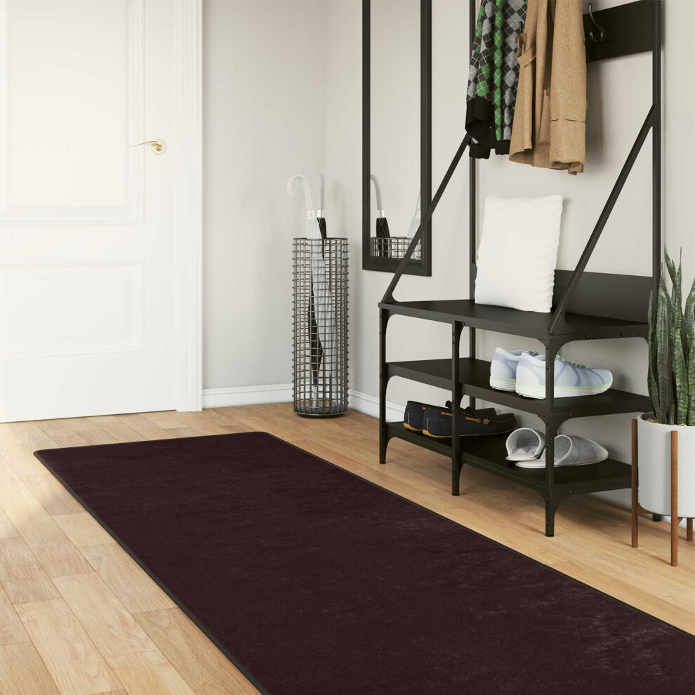 Vidaxl Rug Runner Marsa 80 X 250 Cm Polyester And Pvc Anthracite