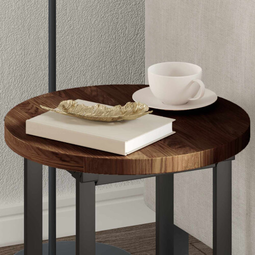 VidaXL vidaXL Table Top Dark Brown Ø 40 x 2.5 cm Solid Oak Wood 2