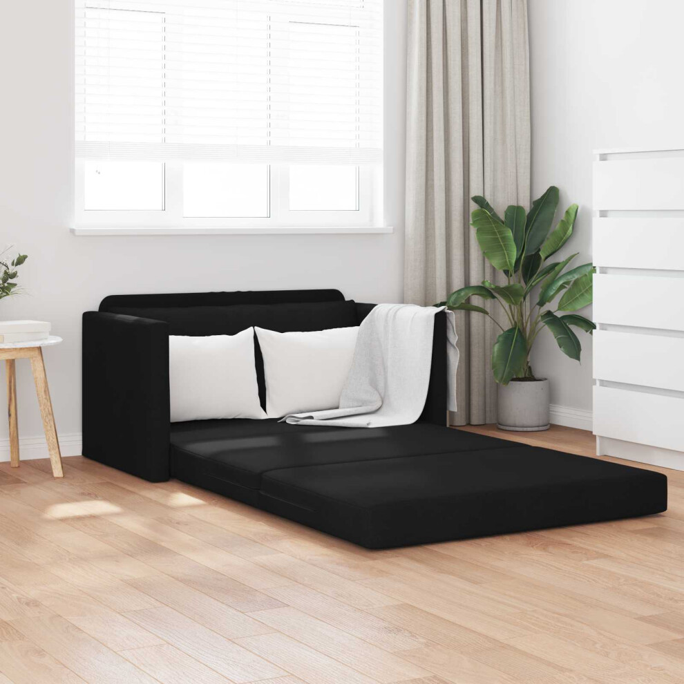 Vidaxl 2-Seater Folding Sofa Bed 124 X 71 X 78 Cm Fabric Black