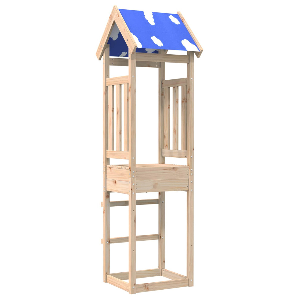 Vidaxl Play Tower Brown 52.5 X 46.5 X 208 Cm Solid Pine Wood