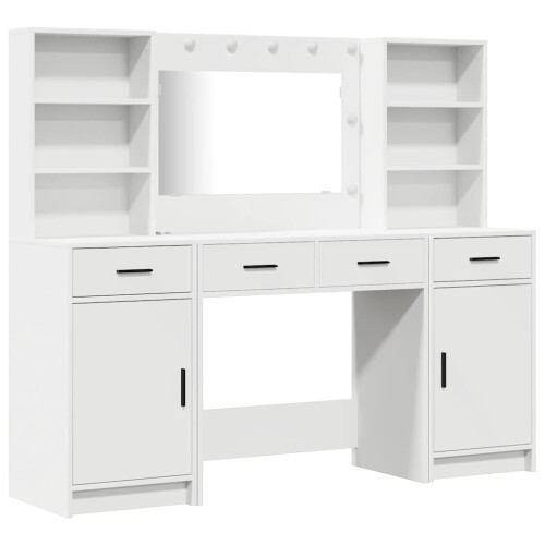 VidaXL vidaXL Dressing Table Set with Drawer 3 pcs White Engineered Wood 1