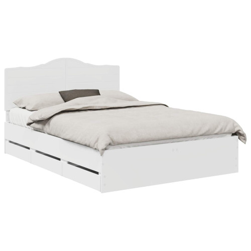 VidaXL vidaXL Bed Frame with Drawer White 150 x 200 cm Engineer Wood 1