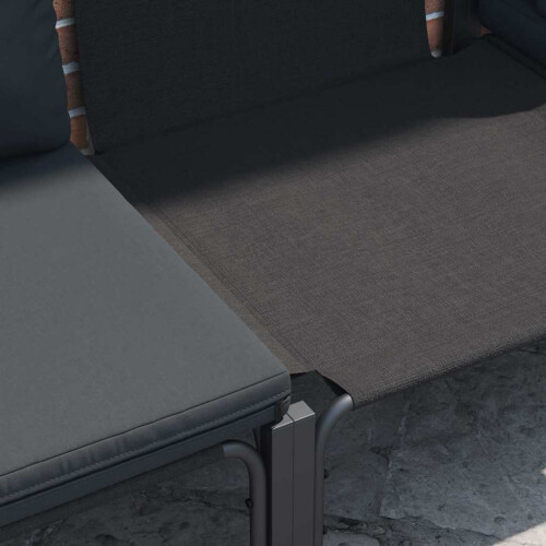 VidaXL vidaXL Gartensofa-set 6 stk. Schwarz Stahl 1
