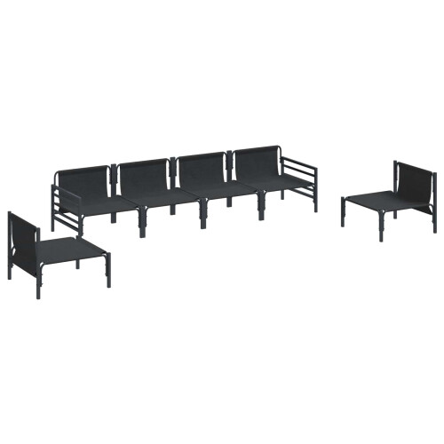 VidaXL vidaXL Gartensofa-set 6 stk. Schwarz Stahl 2