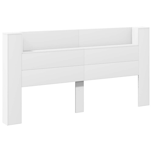 VidaXL vidaXL Storage Headboard with LED White Engineered Wood 1