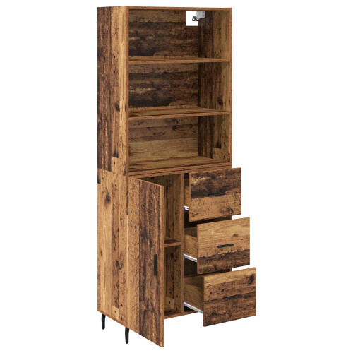 VidaXL vidaXL Highboard with Drawer 2 pcs Old Wood Engineered Wood 2