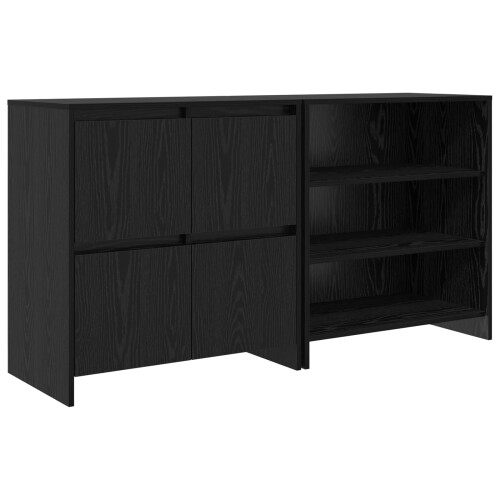 VidaXL vidaXL Sideboard 2 pcs Black Oak 70 x 41 x 75 cm Engineered Wood 2