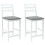 VidaXL vidaXL Dining Chairs 2 pcs White 40 x 47.5 x 99.5 cm Solid Rubber Wood 2