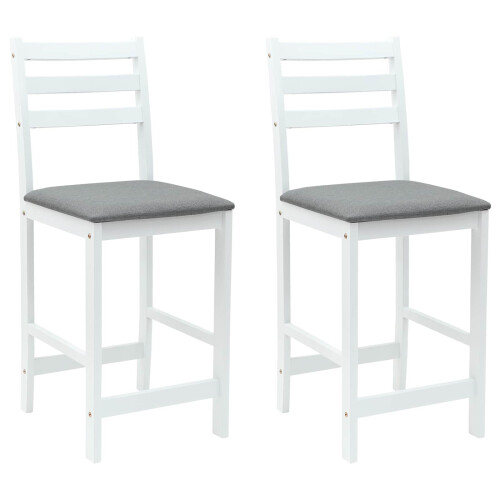 VidaXL vidaXL Dining Chairs 2 pcs White 40 x 47.5 x 99.5 cm Solid Rubber Wood 1