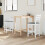 VidaXL vidaXL Dining Chairs 2 pcs White 40 x 47.5 x 99.5 cm Solid Rubber Wood 3