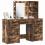 VidaXL vidaXL Dressing Table with Mirror Lights 3 pcs Brown Engineered wood 3