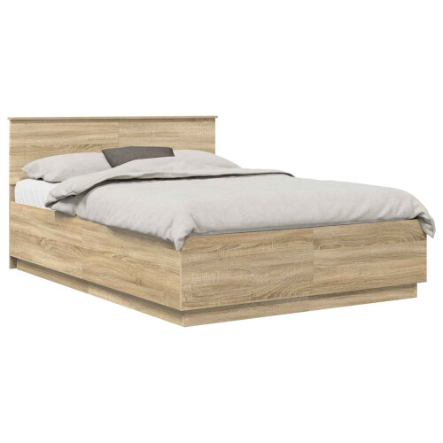VidaXL vidaXL Bed Frame Sonoma Oak 150 x 200 cm Engineered Wood 2