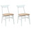 VidaXL vidaXL Dining Chairs 2 pcs White 42 x 47.5 x 81 cm Solid Rubber Wood 2