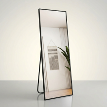 Koonmi Standing Hanging Mirror 140x40 cm Modern Black Metal Frame — standing mirror 140x40, wall mounted mirror 140x40, kooonmi black mirror
