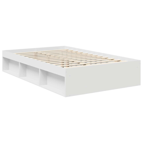 VidaXL vidaXL Bed Frame with Headboard White 120 x 190 cm Solid Pine Wood 2