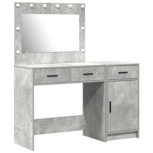 VidaXL vidaXL Dressing Table with Mirror Lights 2 pcs Grey Engineered wood 1