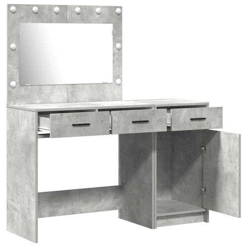 VidaXL vidaXL Dressing Table with Mirror Lights 2 pcs Grey Engineered wood 2