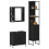 VidaXL vidaXL Bathroom Vanity Units with Shelf 3 pcs Black Engineered wood 2