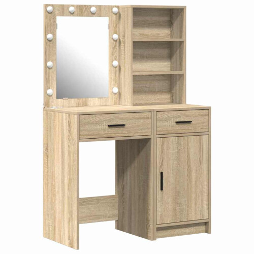 VidaXL vidaXL Dressing Table Set with Drawer 2 pcs Sonoma Oak Engineered Wood 1