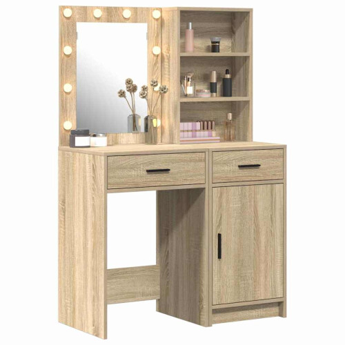 VidaXL vidaXL Dressing Table Set with Drawer 2 pcs Sonoma Oak Engineered Wood 2